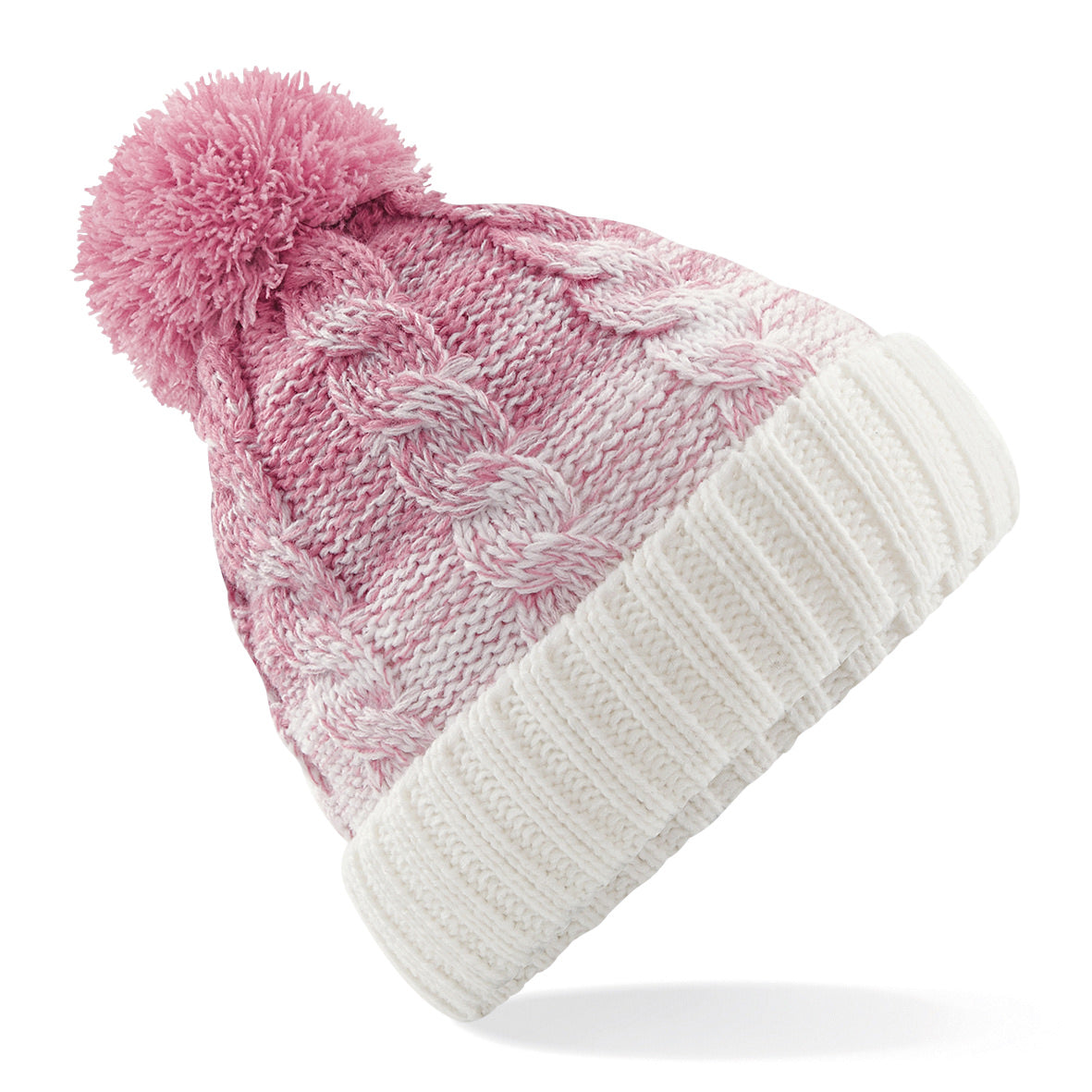 Beechfield OmbrÃ© Beanie Heavyweight Knit Cuffed Design with Pom Pom