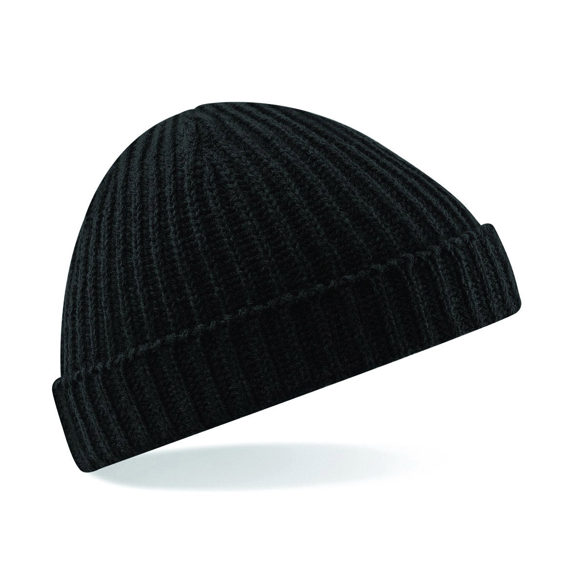 Beechfield Trawler Beanie Retro Ribbed Knit Shallow Crown Warm Machine Wash