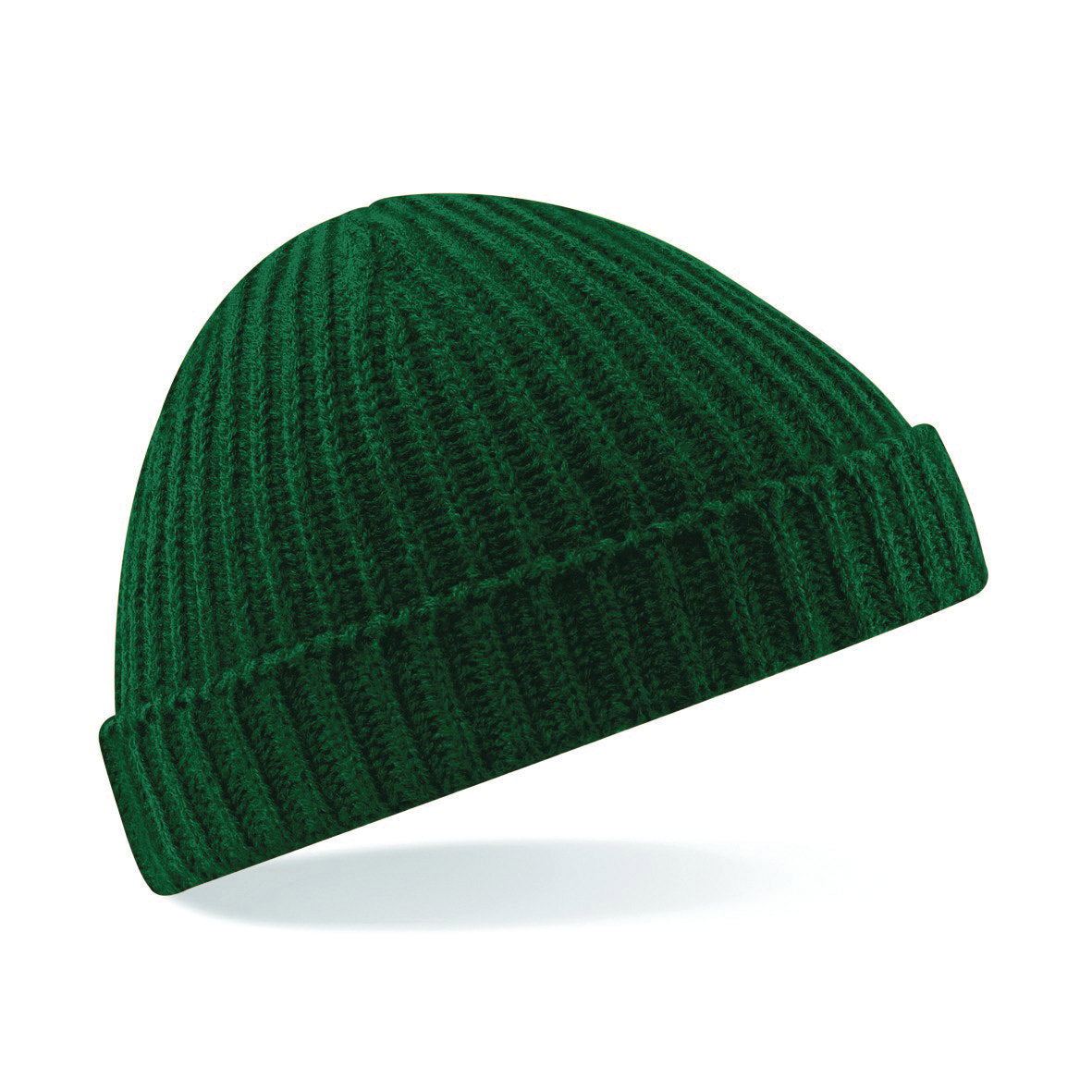 Beechfield Trawler Beanie Retro Ribbed Knit Shallow Crown Warm Machine Wash