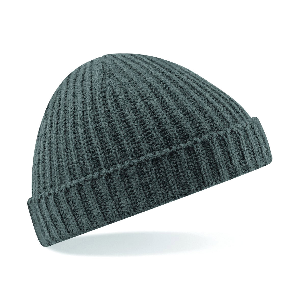 Beechfield Trawler Beanie Retro Ribbed Knit Shallow Crown Warm Machine Wash