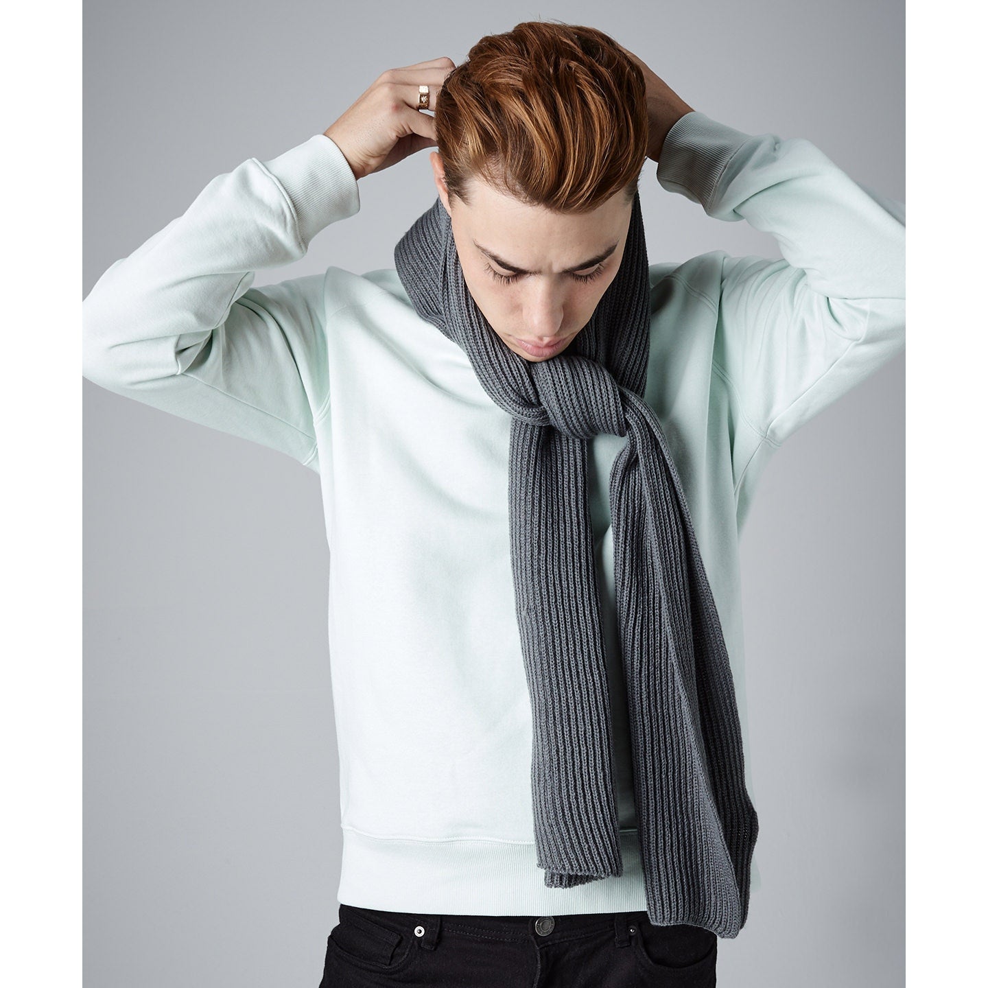 Beechfield Metro Knitted Scarf Ribbed Knit Fashionable Cold Weather Accessory