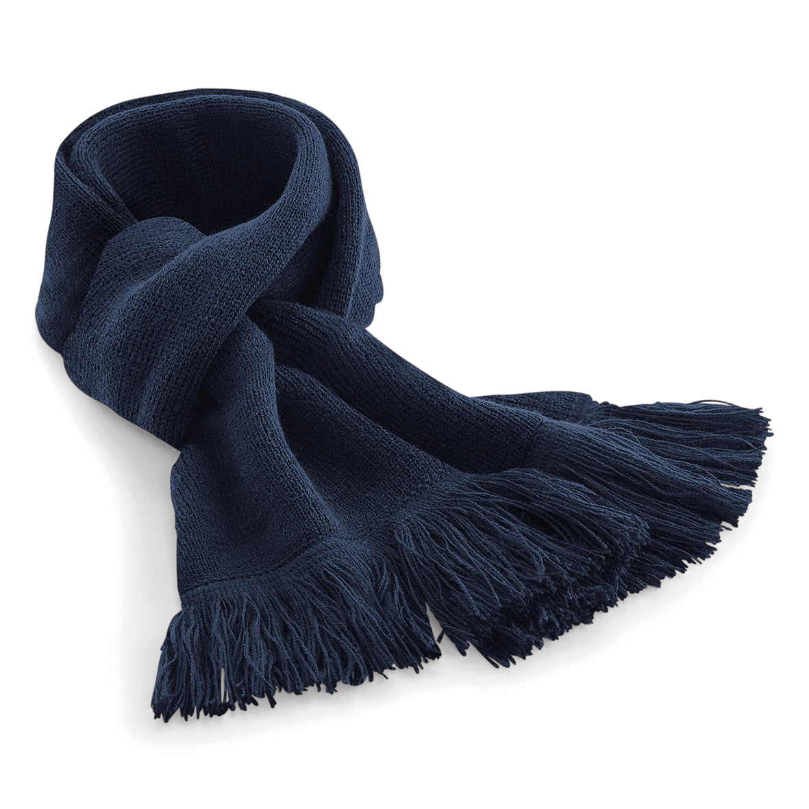 Beechfield Classic Knitted Scarf Double Layer Knit with Tassel Trim 153-163cm