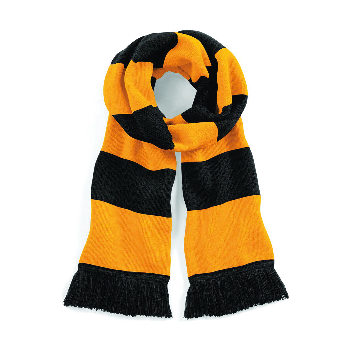 Beechfield Stadium Scarf Double Layer Knit Classic Colours Tassel Trim 182x18cm
