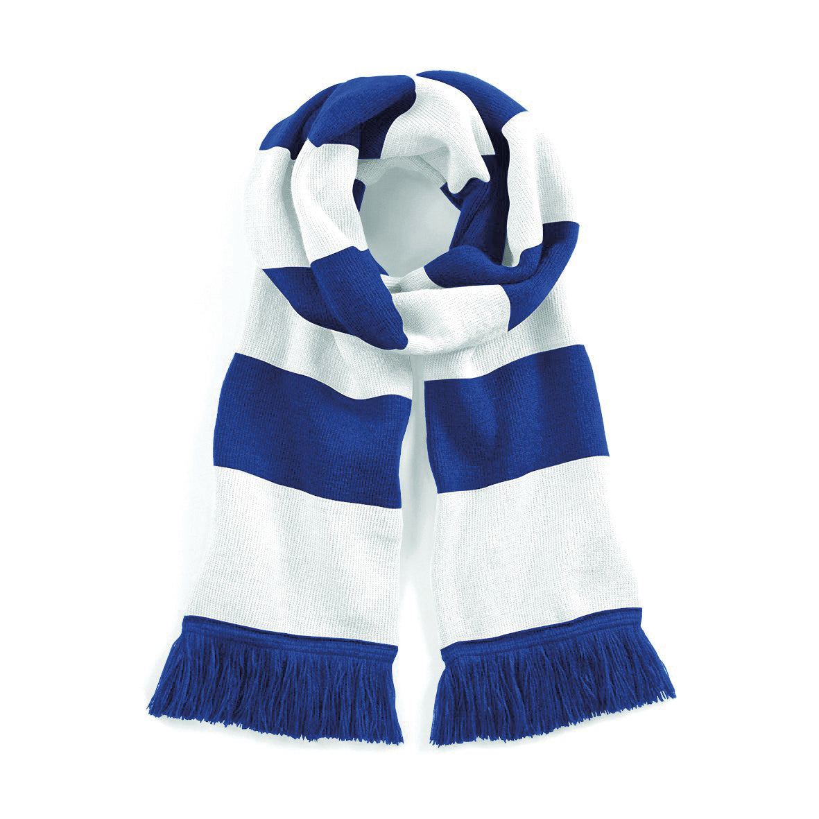 Beechfield Stadium Scarf Double Layer Knit Classic Colours Tassel Trim 182x18cm