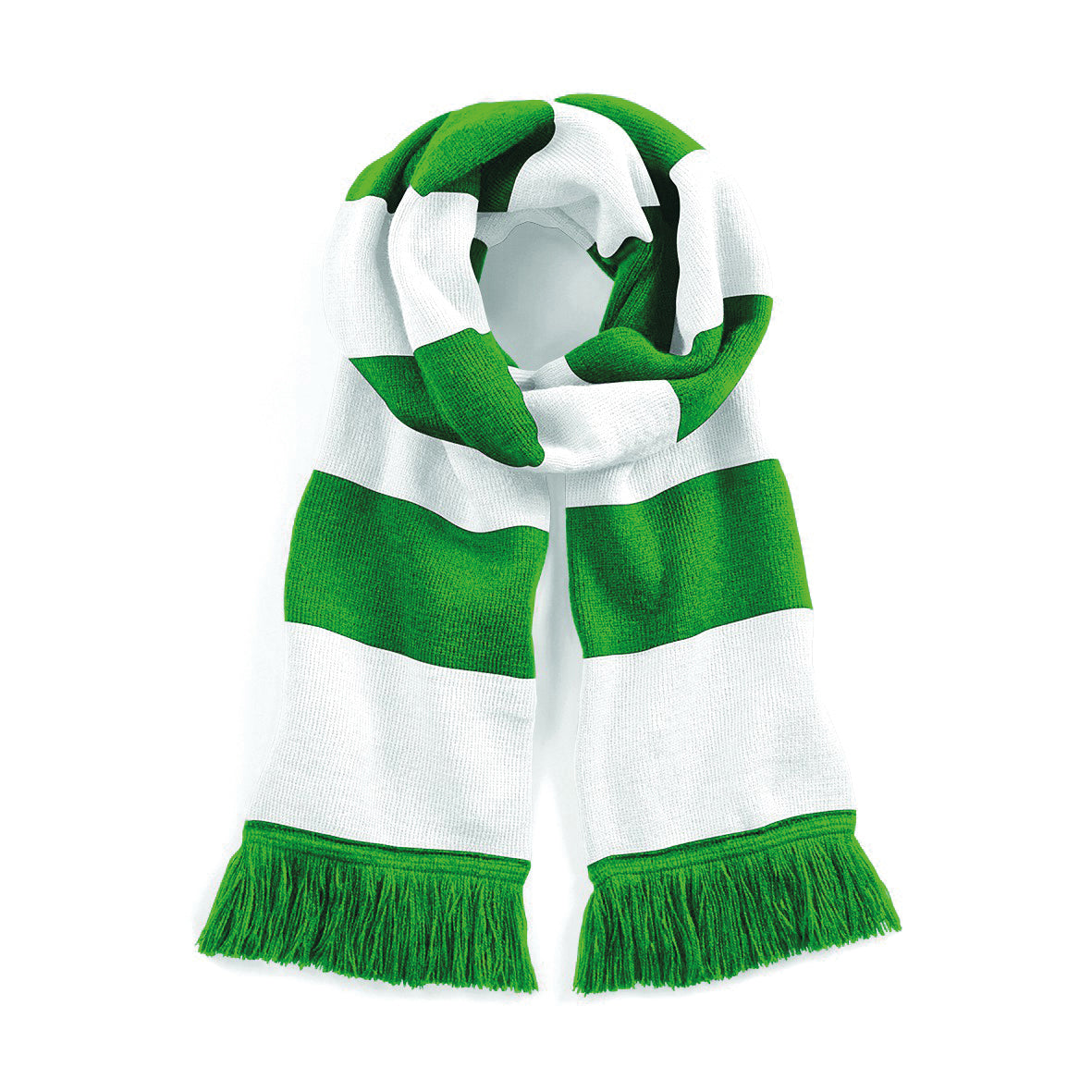 Beechfield Stadium Scarf Double Layer Knit Classic Colours Tassel Trim 182x18cm
