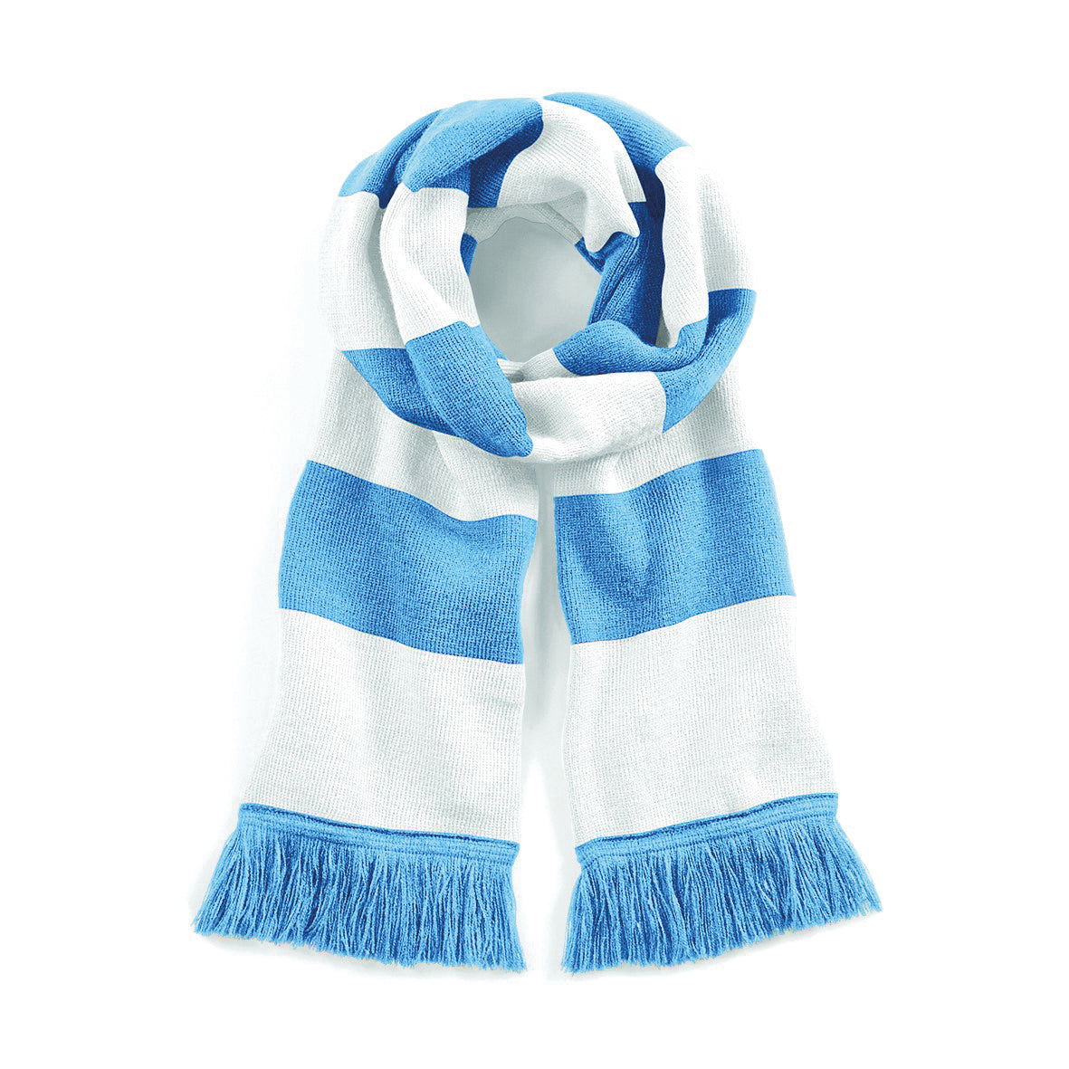 Beechfield Stadium Scarf Double Layer Knit Classic Colours Tassel Trim 182x18cm