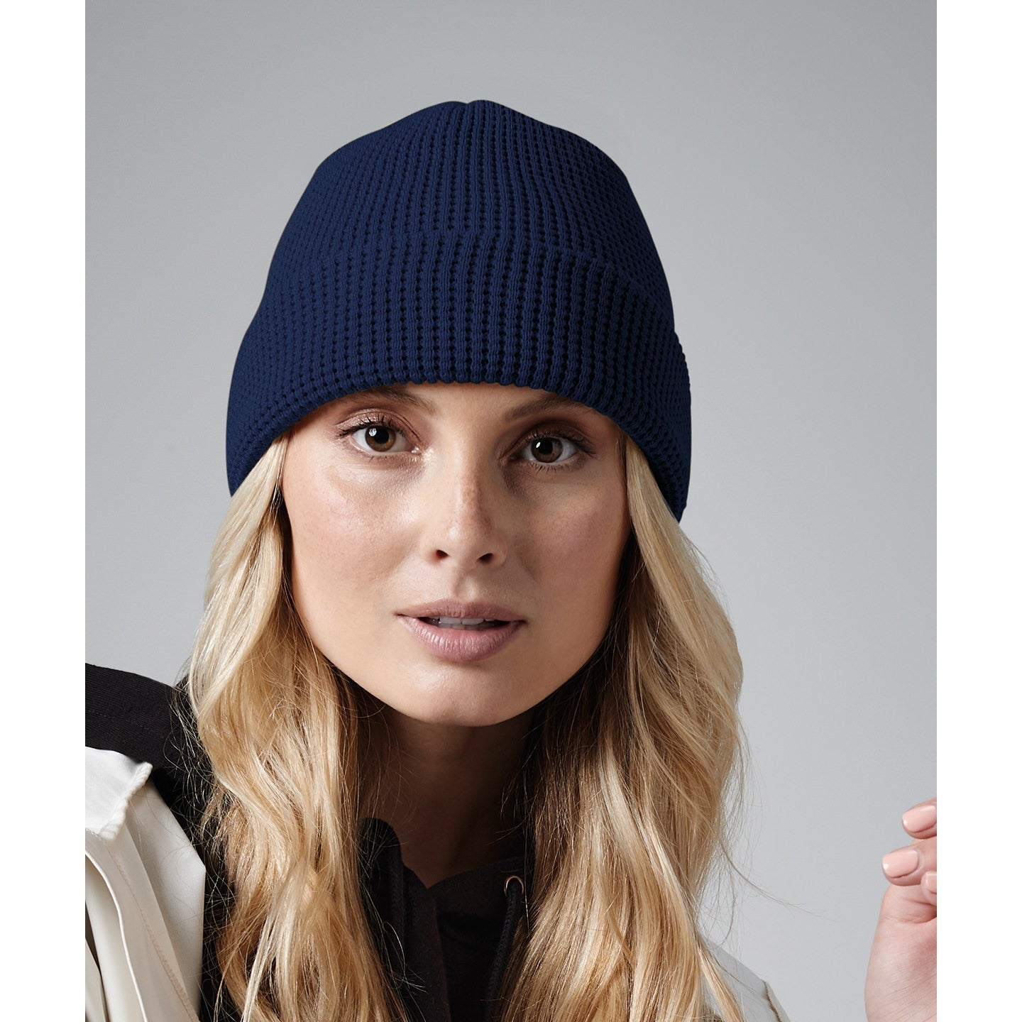 Beechfield Organic Cotton Waffle Beanie Double-Layer Cuffed Unisex Hat