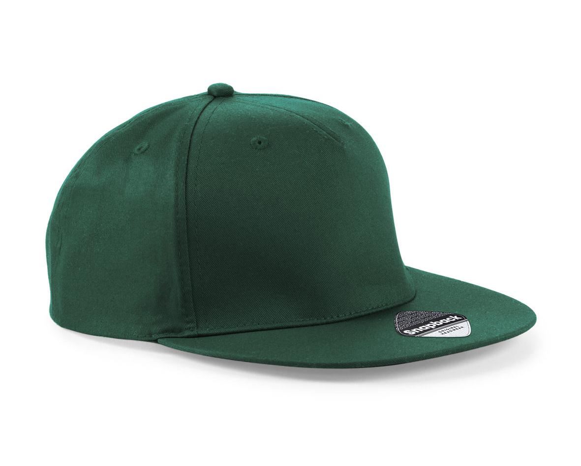 Beechfield 5-Panel Snapback Cap Retro Flat Peak Adjustable Size Rapper Style