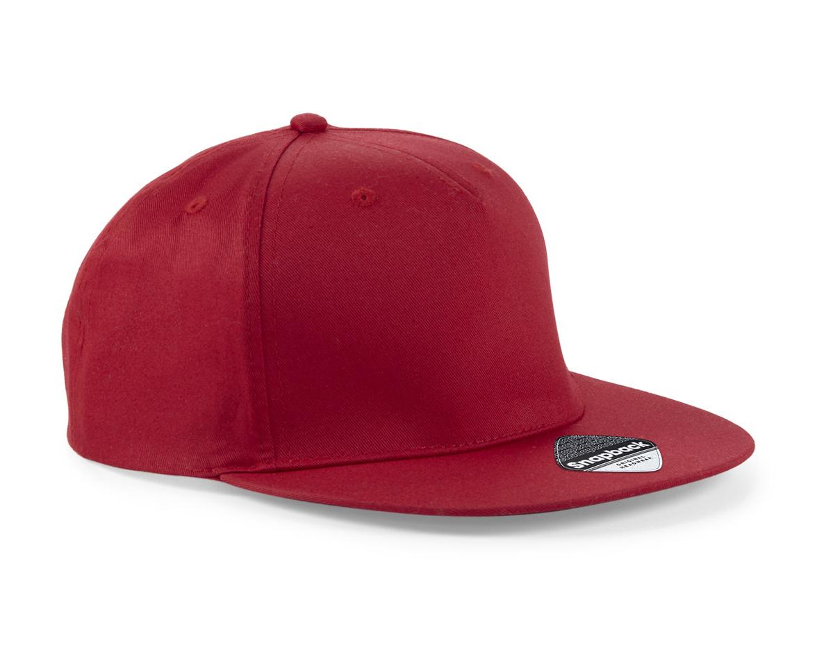 Beechfield 5-Panel Snapback Cap Retro Flat Peak Adjustable Size Rapper Style