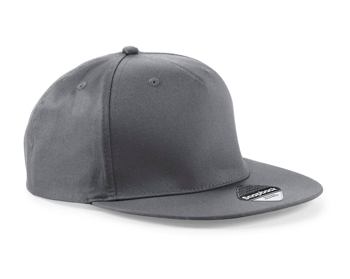 Beechfield 5-Panel Snapback Cap Retro Flat Peak Adjustable Size Rapper Style