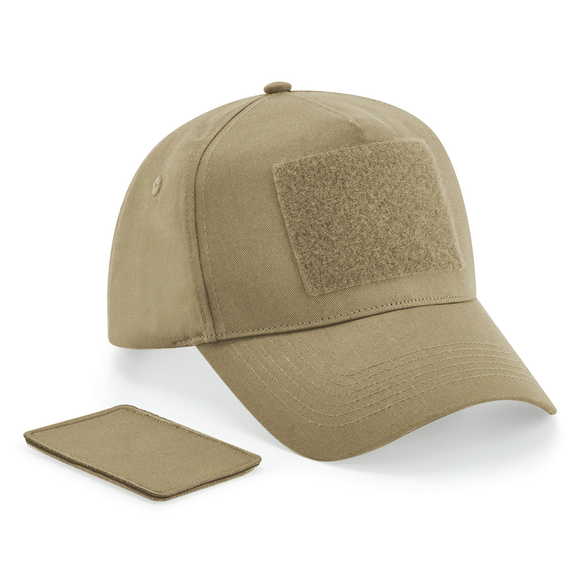 Beechfield 5-Panel Cap with Removable Patch Cotton Twill Snapback Adjustable