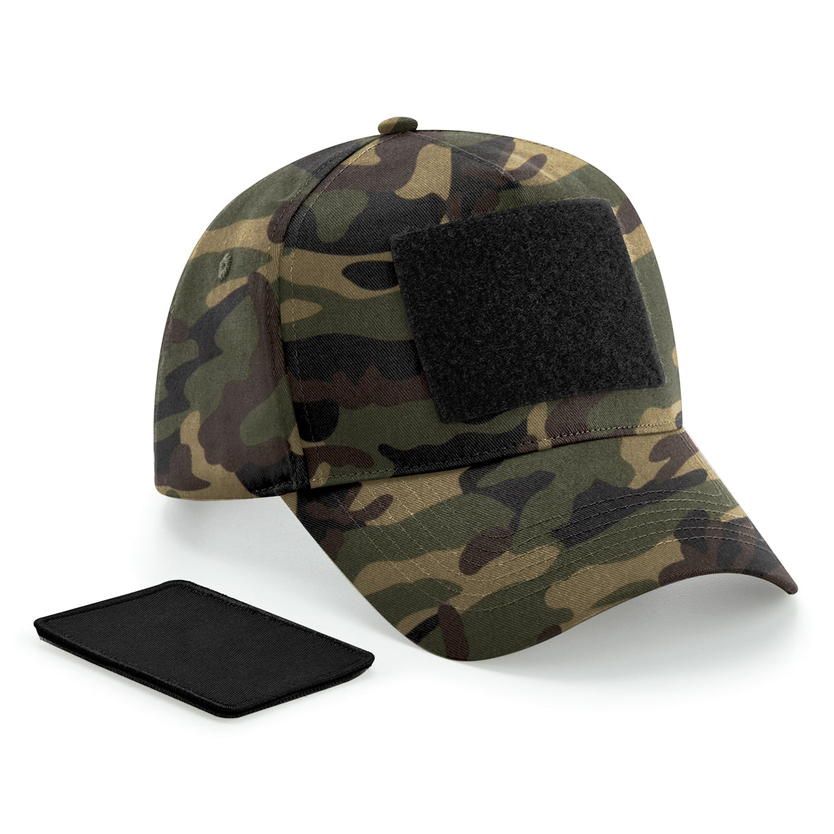 Beechfield 5-Panel Cap with Removable Patch Cotton Twill Snapback Adjustable