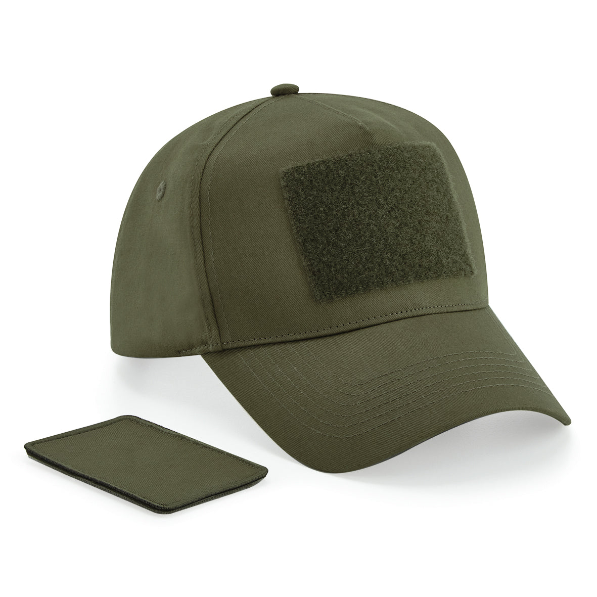 Beechfield 5-Panel Cap with Removable Patch Cotton Twill Snapback Adjustable