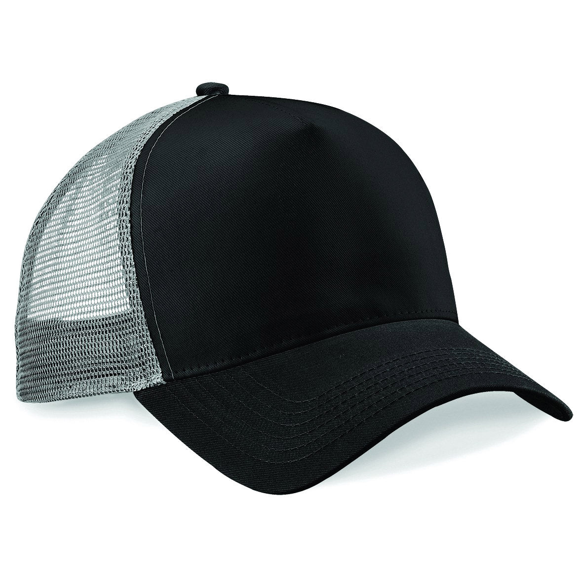 Beechfield Snapback Trucker Hat Retro Style Adjustable Cotton Front Panel