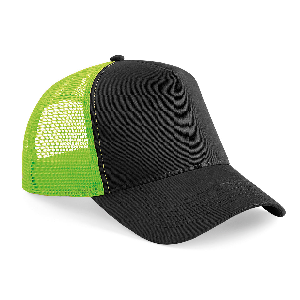 Beechfield Snapback Trucker Hat Retro Style Adjustable Cotton Front Panel