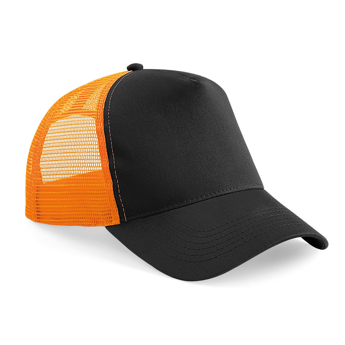 Beechfield Snapback Trucker Hat Retro Style Adjustable Cotton Front Panel