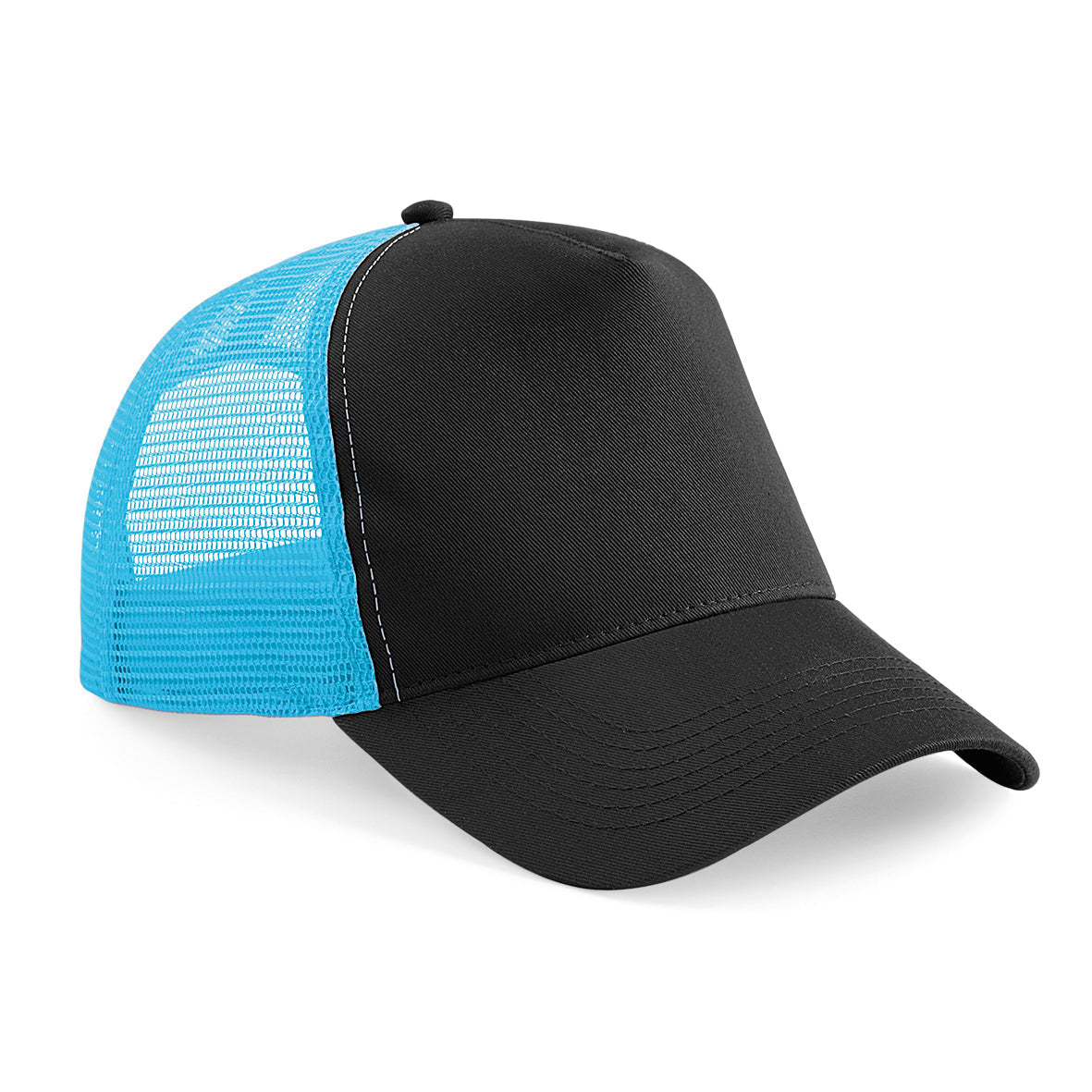 Beechfield Snapback Trucker Hat Retro Style Adjustable Cotton Front Panel