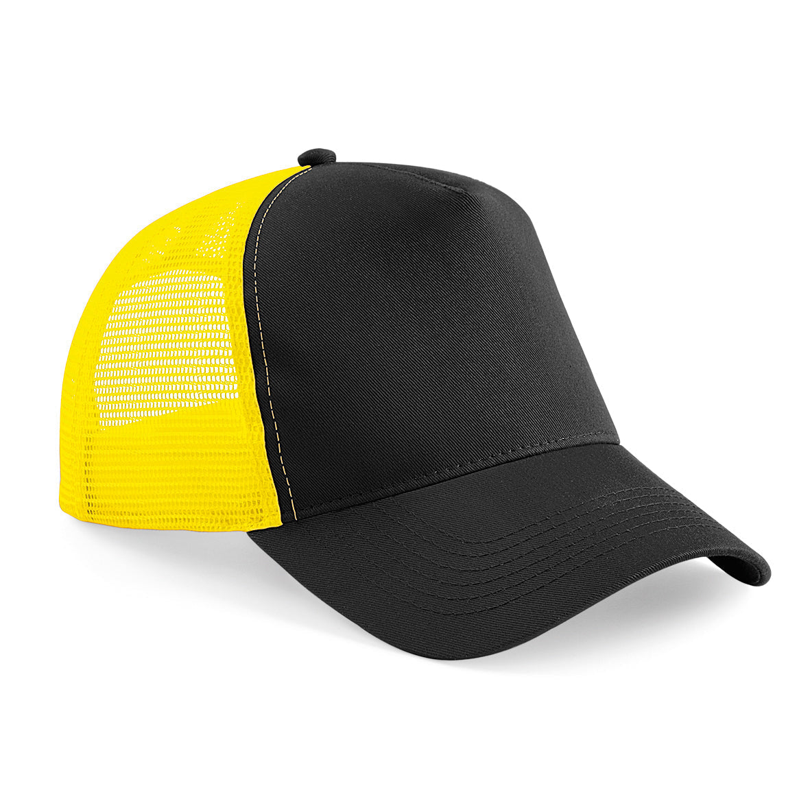 Beechfield Snapback Trucker Hat Retro Style Adjustable Cotton Front Panel