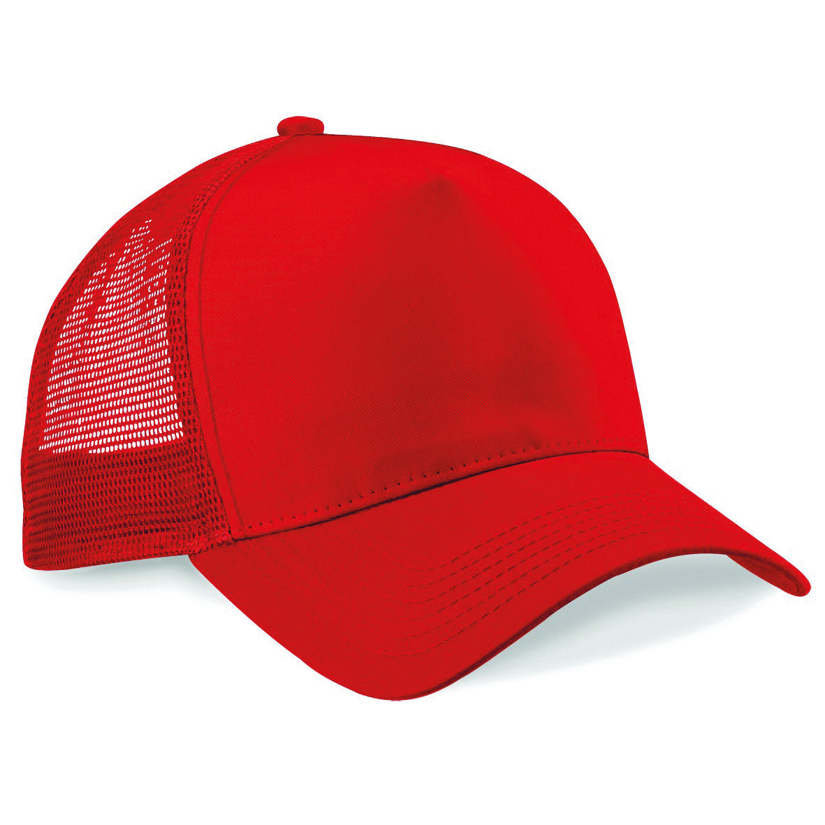 Beechfield Snapback Trucker Hat Retro Style Adjustable Cotton Front Panel