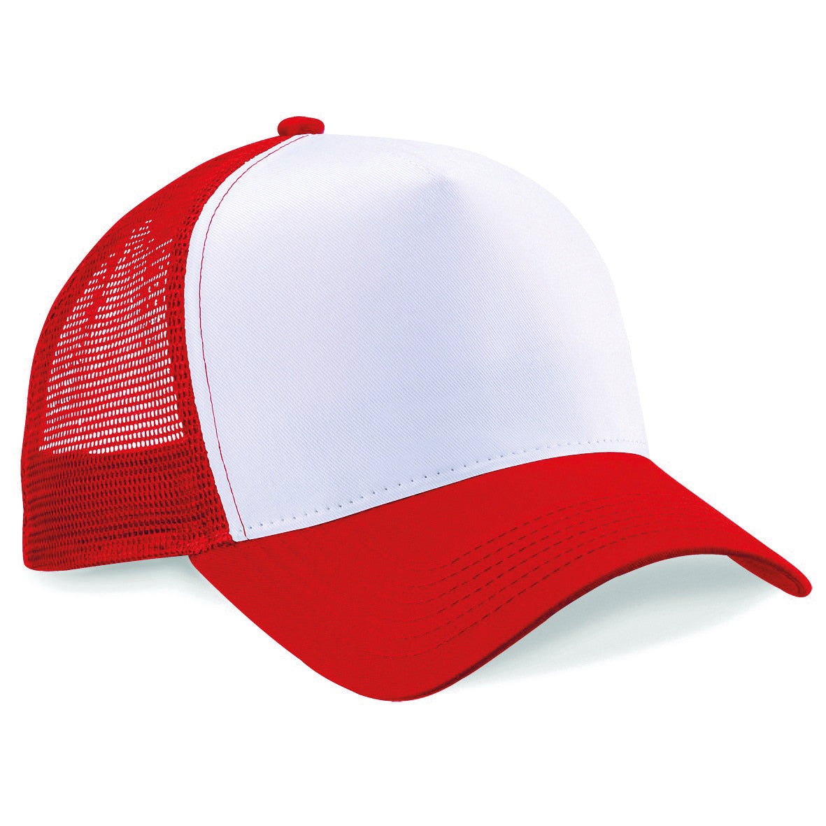 Beechfield Snapback Trucker Hat Retro Style Adjustable Cotton Front Panel