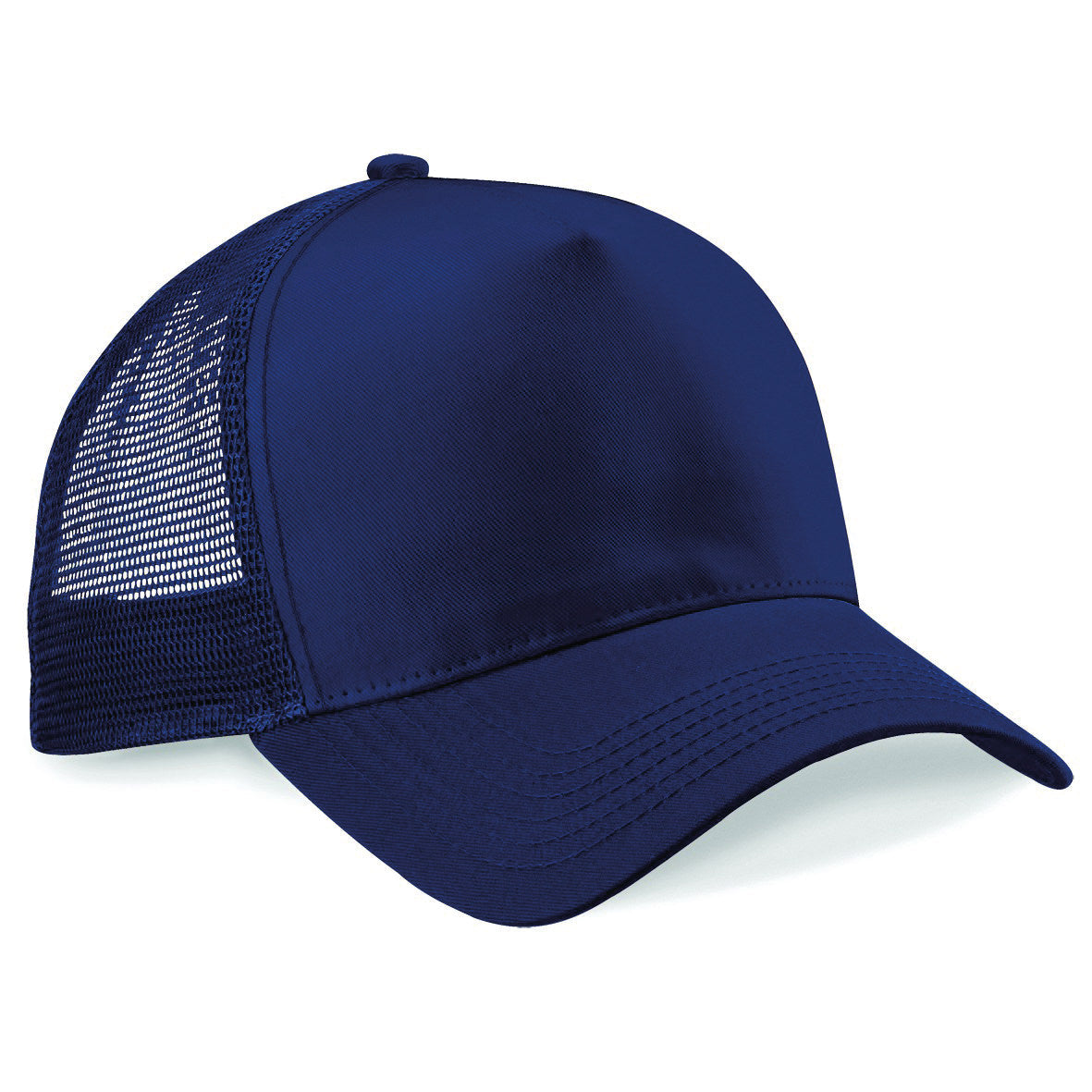 Beechfield Snapback Trucker Hat Retro Style Adjustable Cotton Front Panel