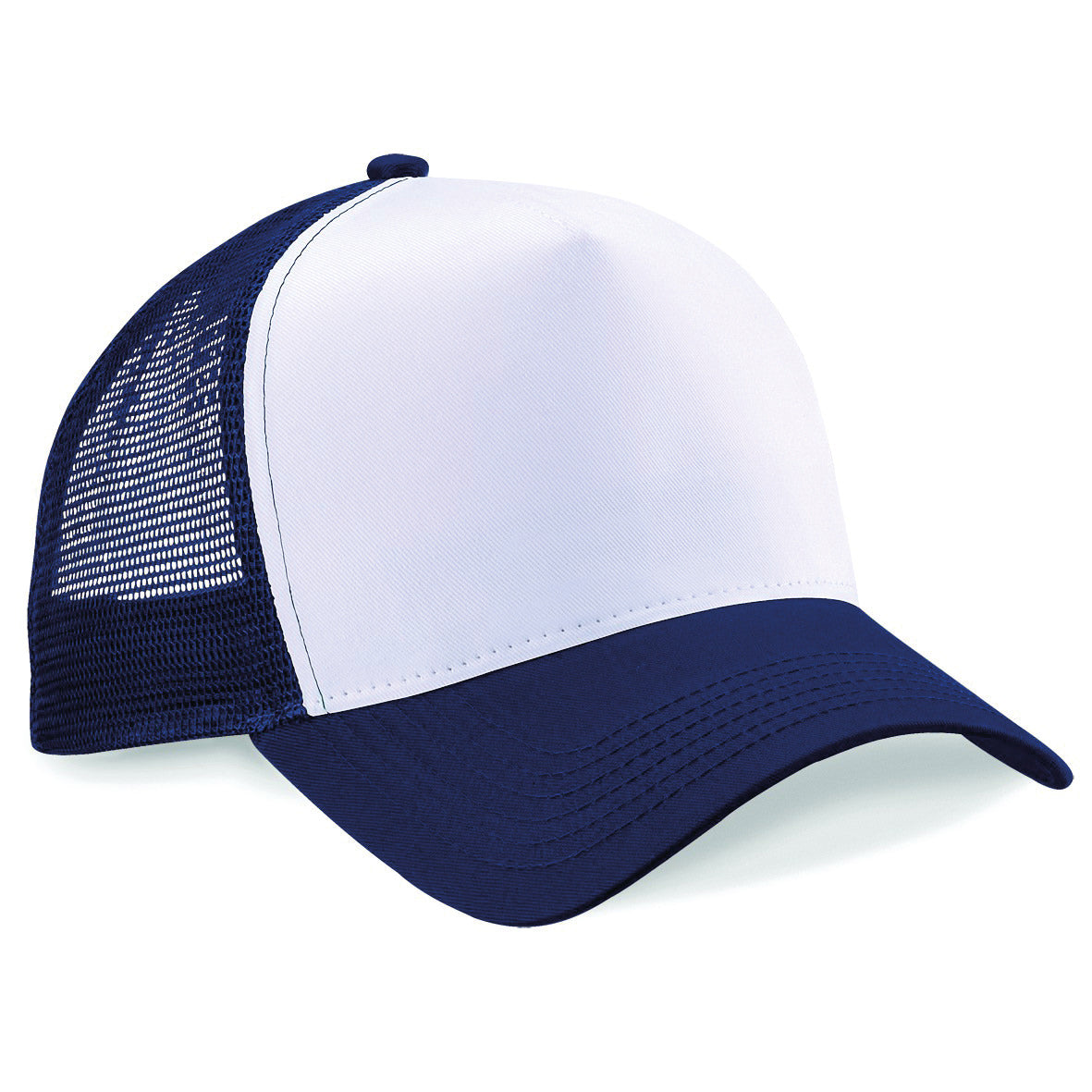 Beechfield Snapback Trucker Hat Retro Style Adjustable Cotton Front Panel