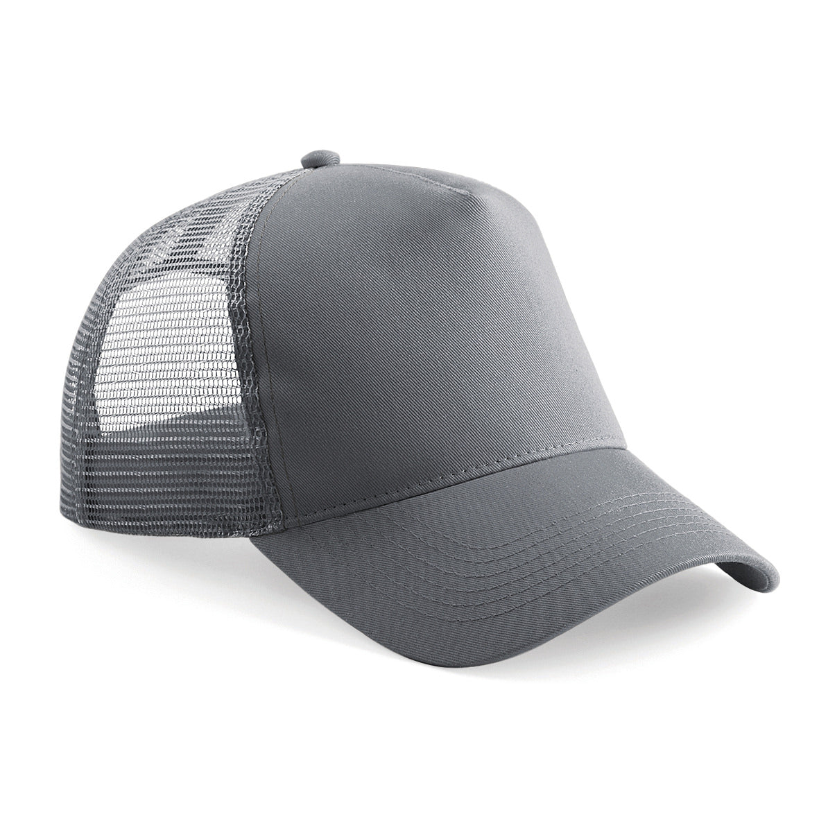 Beechfield Snapback Trucker Hat Retro Style Adjustable Cotton Front Panel