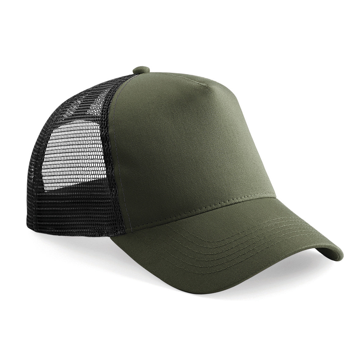 Beechfield Snapback Trucker Hat Retro Style Adjustable Cotton Front Panel