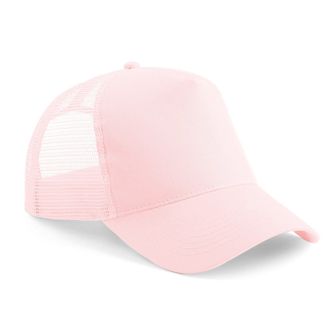 Beechfield Snapback Trucker Hat Retro Style Adjustable Cotton Front Panel