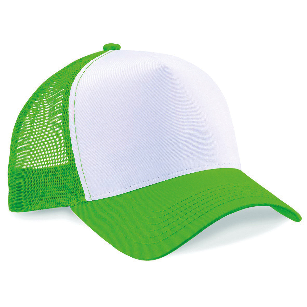 Beechfield Snapback Trucker Hat Retro Style Adjustable Cotton Front Panel