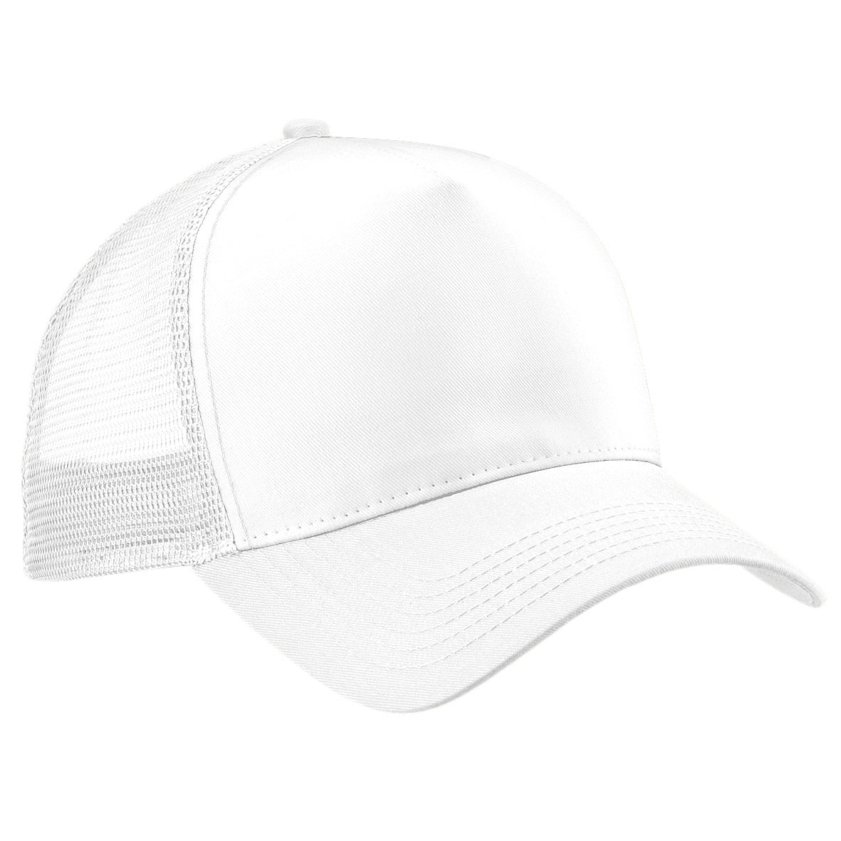 Beechfield Snapback Trucker Hat Retro Style Adjustable Cotton Front Panel