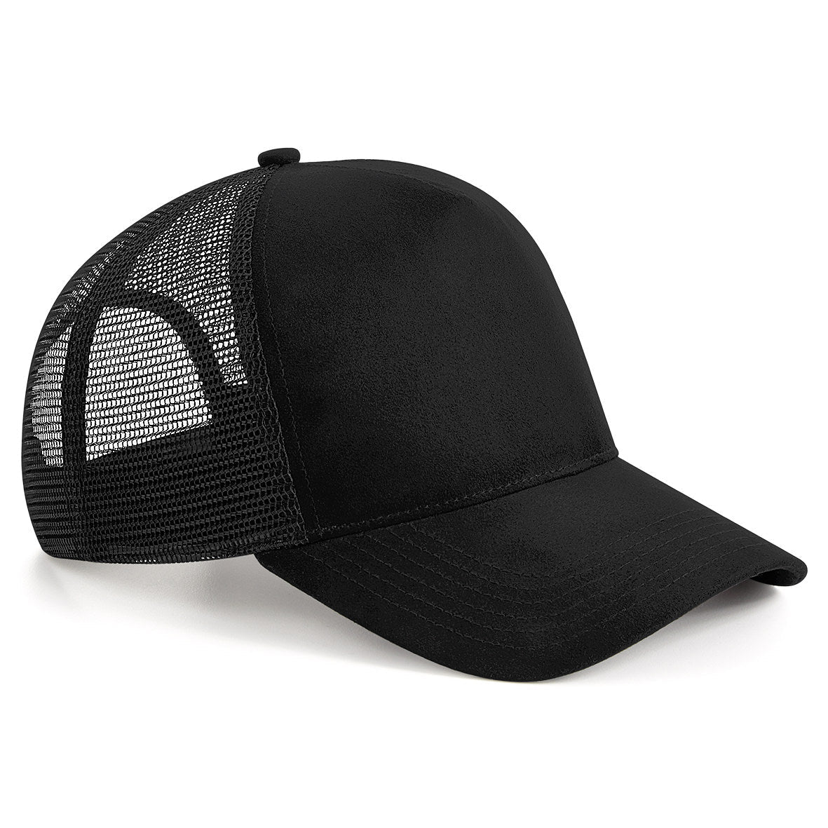 Beechfield Suede Snapback Trucker Hat 5-Panel Adjustable Luxury Finish