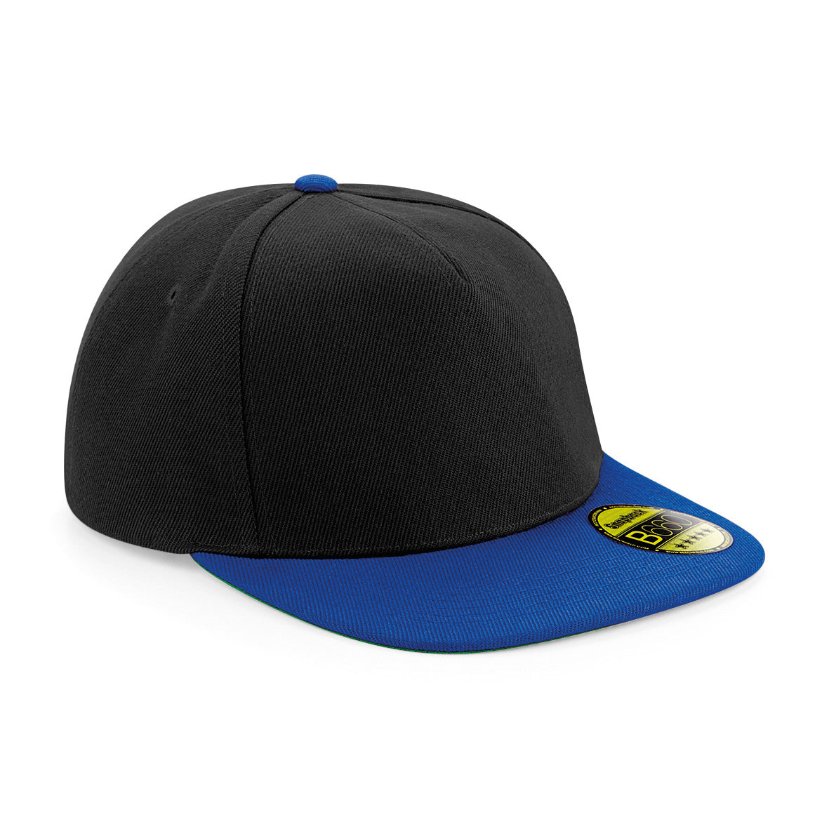 Beechfield Original Flat Peak Snapback Cap Green Underpeak Retro Style