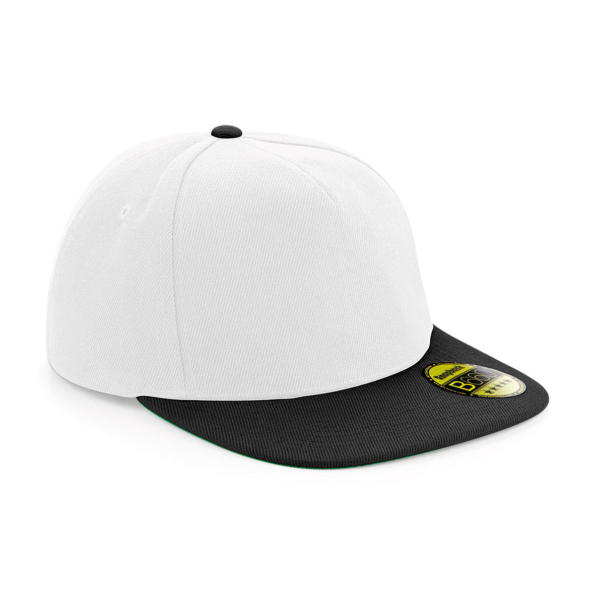 Beechfield Original Flat Peak Snapback Cap Green Underpeak Retro Style