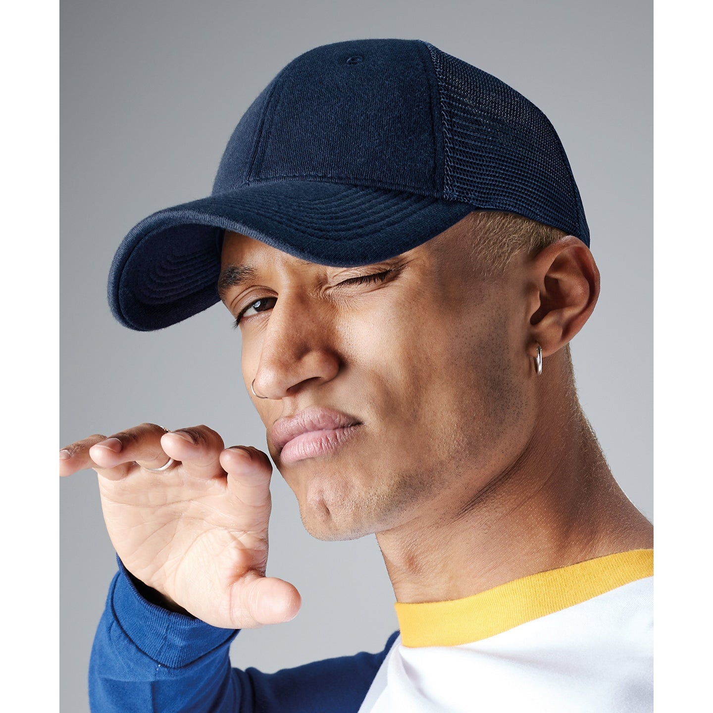 Beechfield Jersey Athleisure Trucker Hat Mid-Profile 6-Panel Snapback Cap