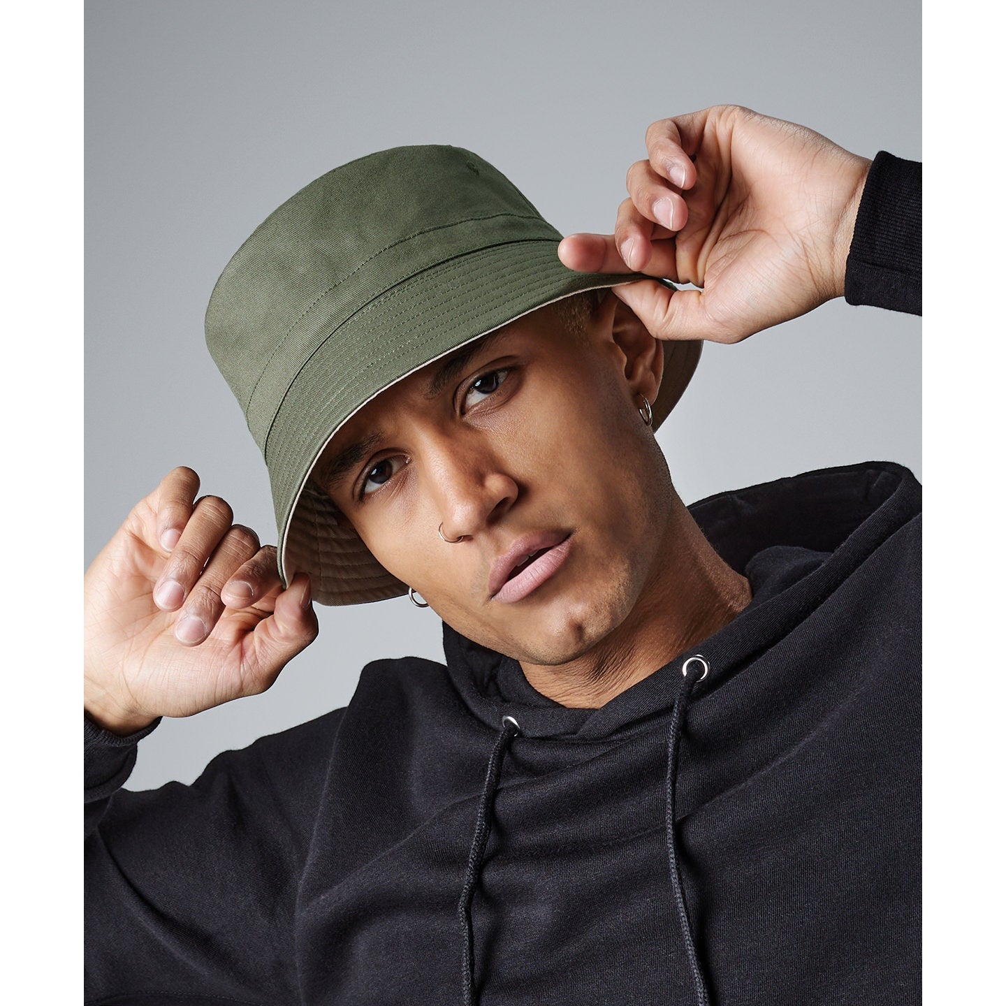 Beechfield Reversible Bucket Hat Short Brim Stitched Ventilation Eyelets