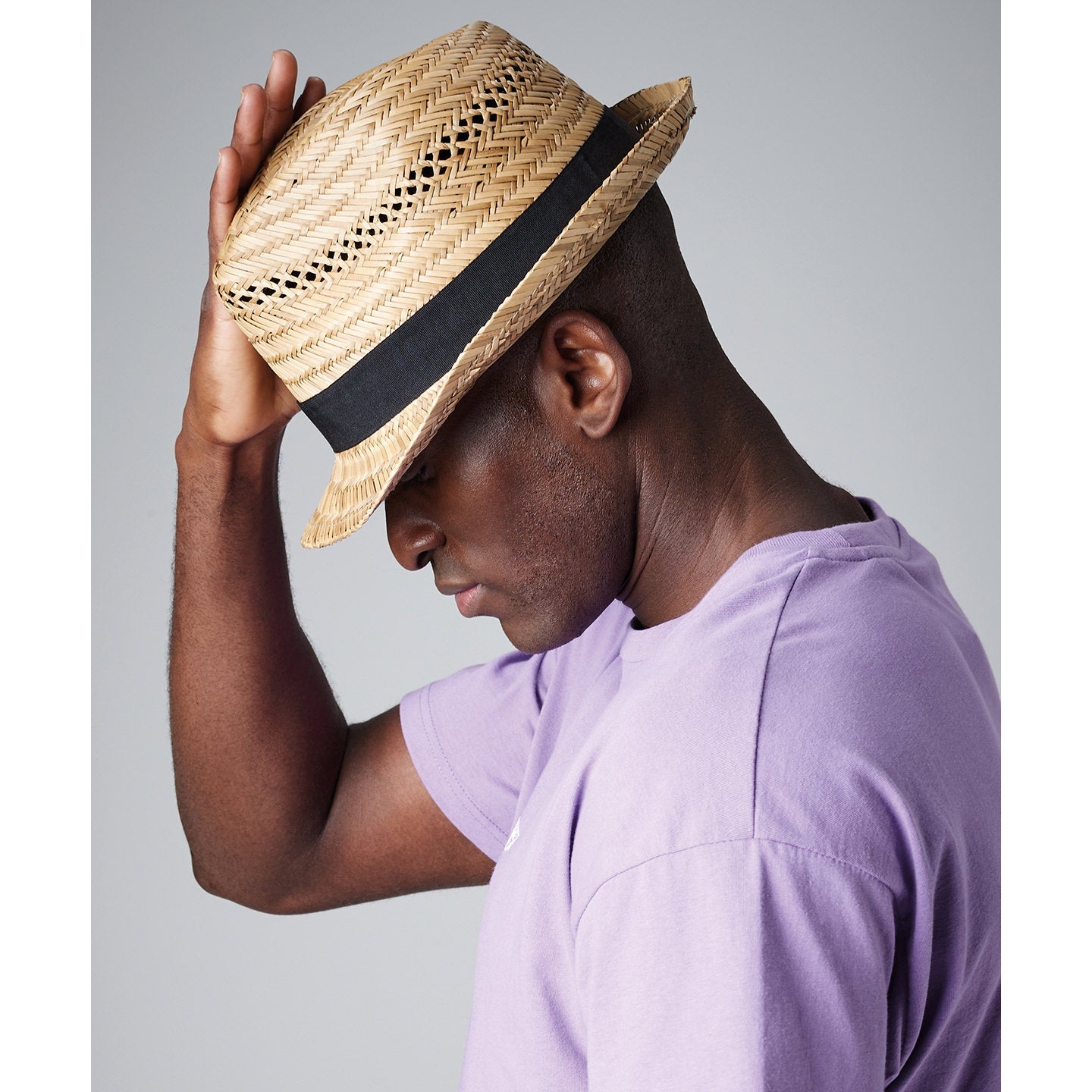 Beechfield Handmade Straw Summer Trilby Hat Unisex with TearAway Label