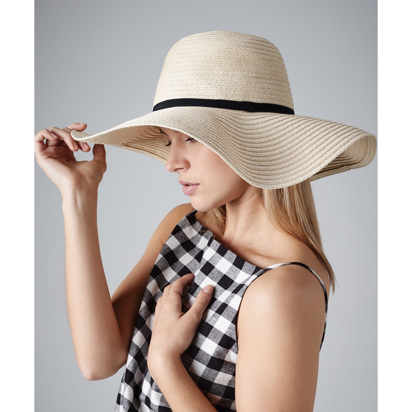 Beechfield Marbella Wide-Brimmed Sun Hat with TearAway Label and Domed Crown