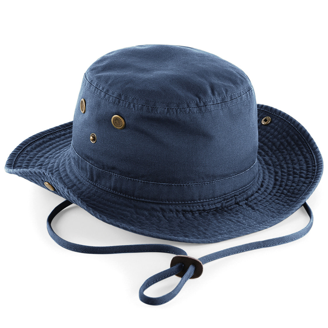 Beechfield Outback Hat UPF50+ Protection Chin Strap Press Stud Side Turn-Ups