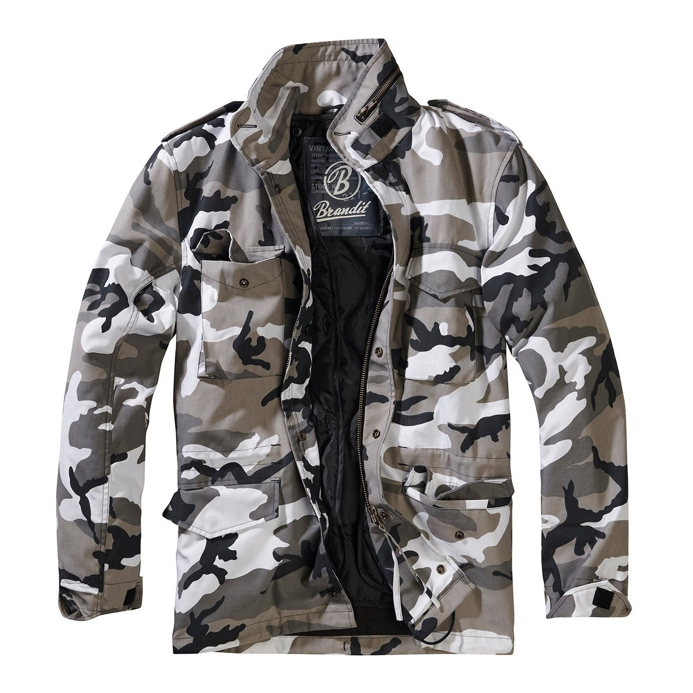 Brandit M65 Vintage Field Jacket Water-Repel. Removable Lining Adjustable Waist
