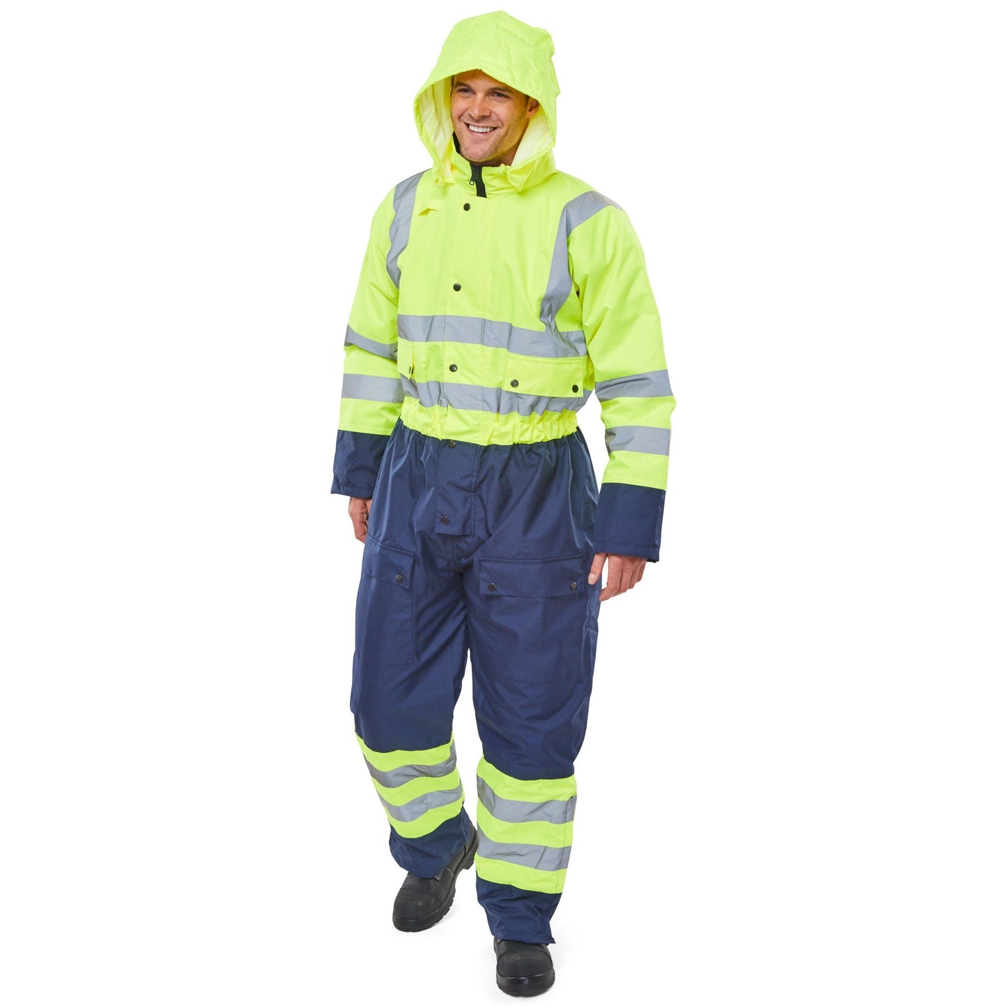 Beeswift Two Tone Hi-Vis Thermal Waterproof Coverall for Cold Storage
