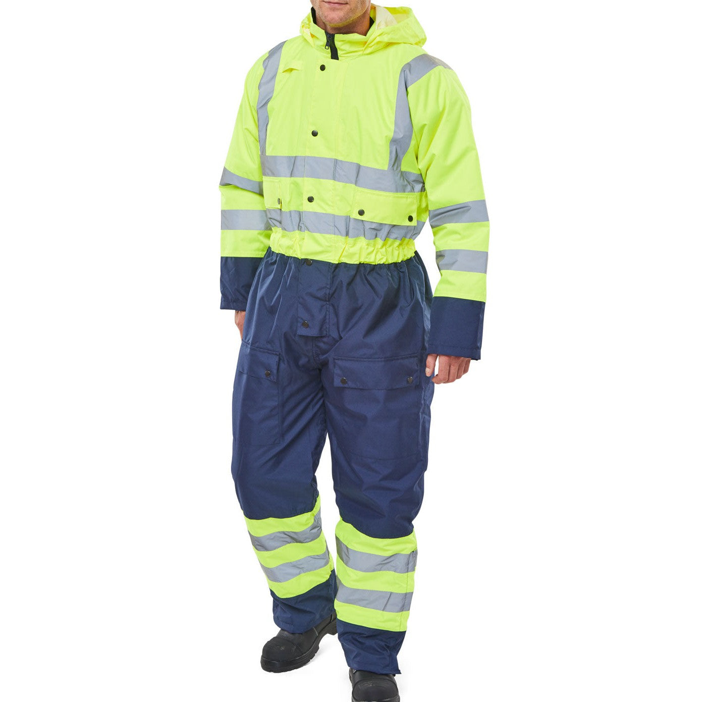 Beeswift Two Tone Hi-Vis Thermal Waterproof Coverall for Cold Storage