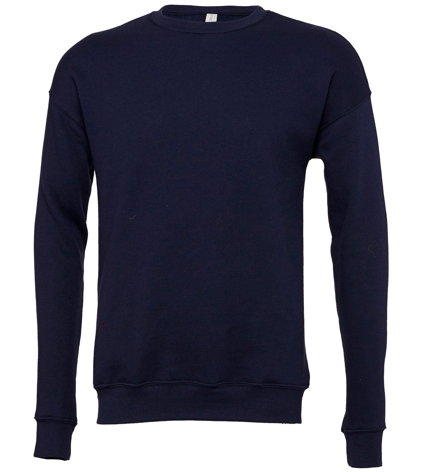Bella Canvas Unisex Drop Shoulder Fleece Sweatshirt Navy Soft Crew Neck