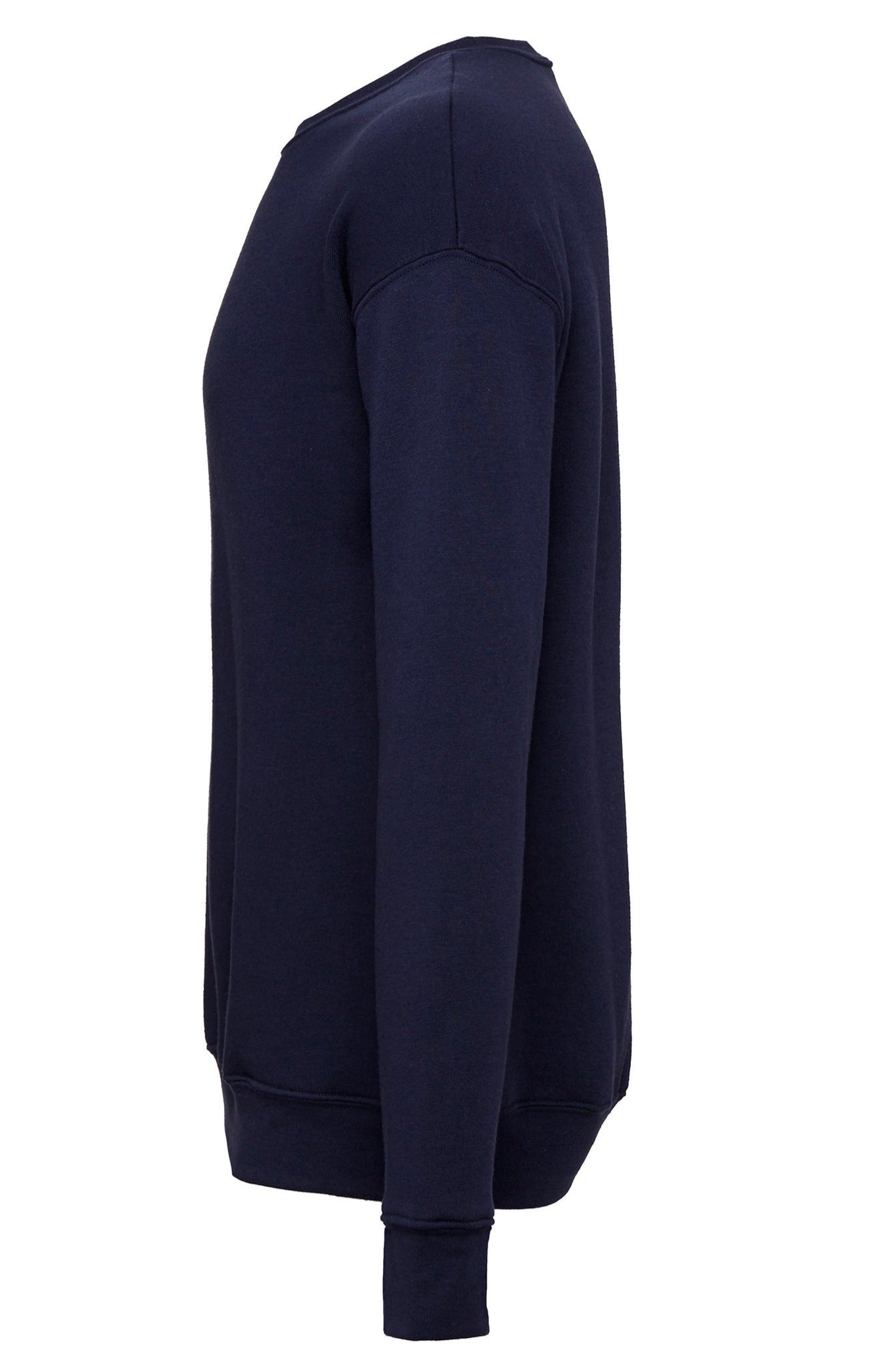Bella Canvas Unisex Drop Shoulder Fleece Sweatshirt Navy Soft Crew Neck