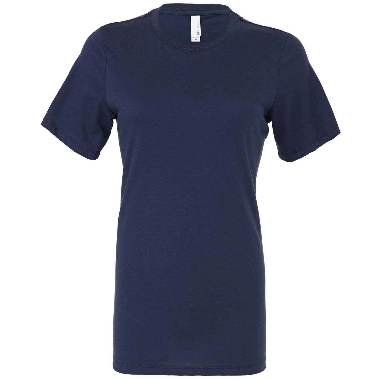 Bella Canvas Women's Relaxed Jersey Tee Navy Short Sleeve Crew Neck S-2XL