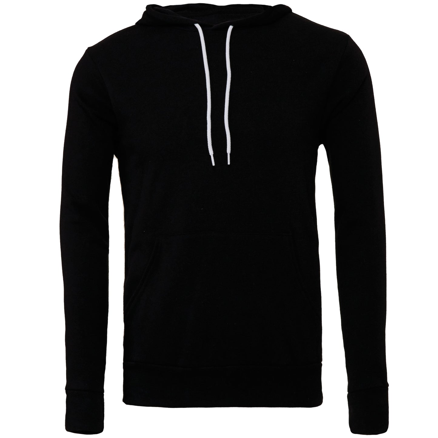 Bella Canvas Unisex Polycotton Fleece Pullover Hoodie Black Soft Relaxed Fit