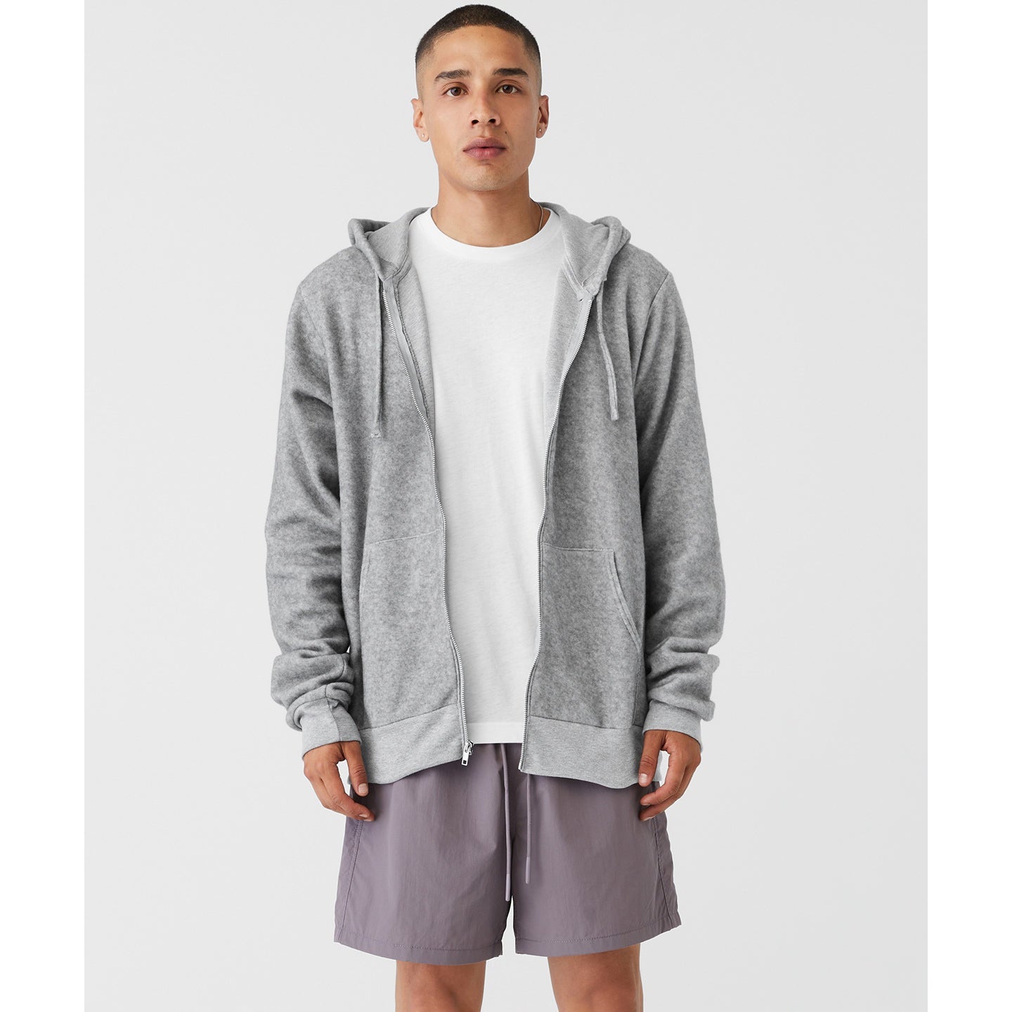 Bella Canvas Unisex Sueded Fleece Full-Zip Hoodie Soft Cozy Layering Essential