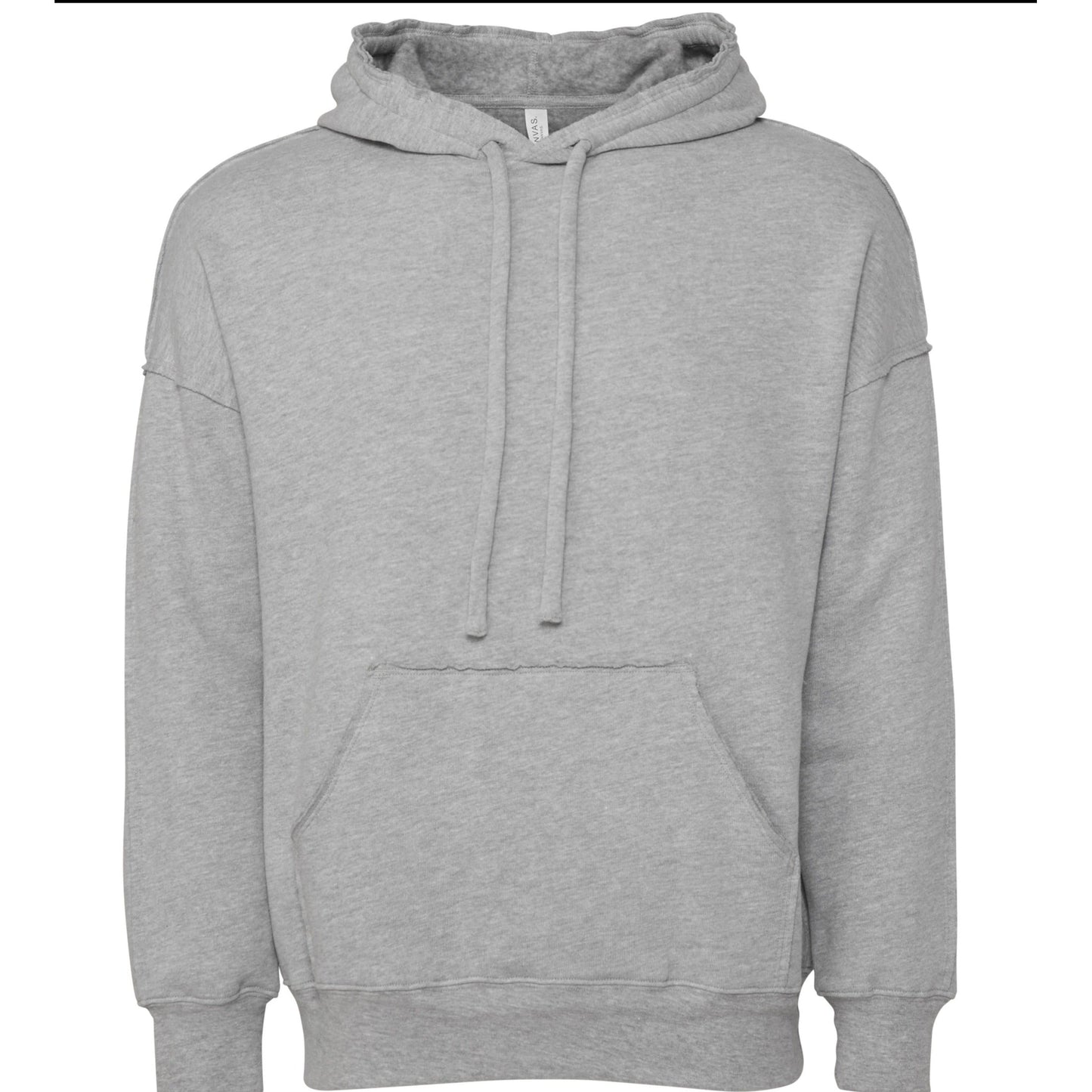 Bella Canvas Unisex Raw-Seam Hoodie Oversized Fit Kangaroo Pocket Soft Fleece