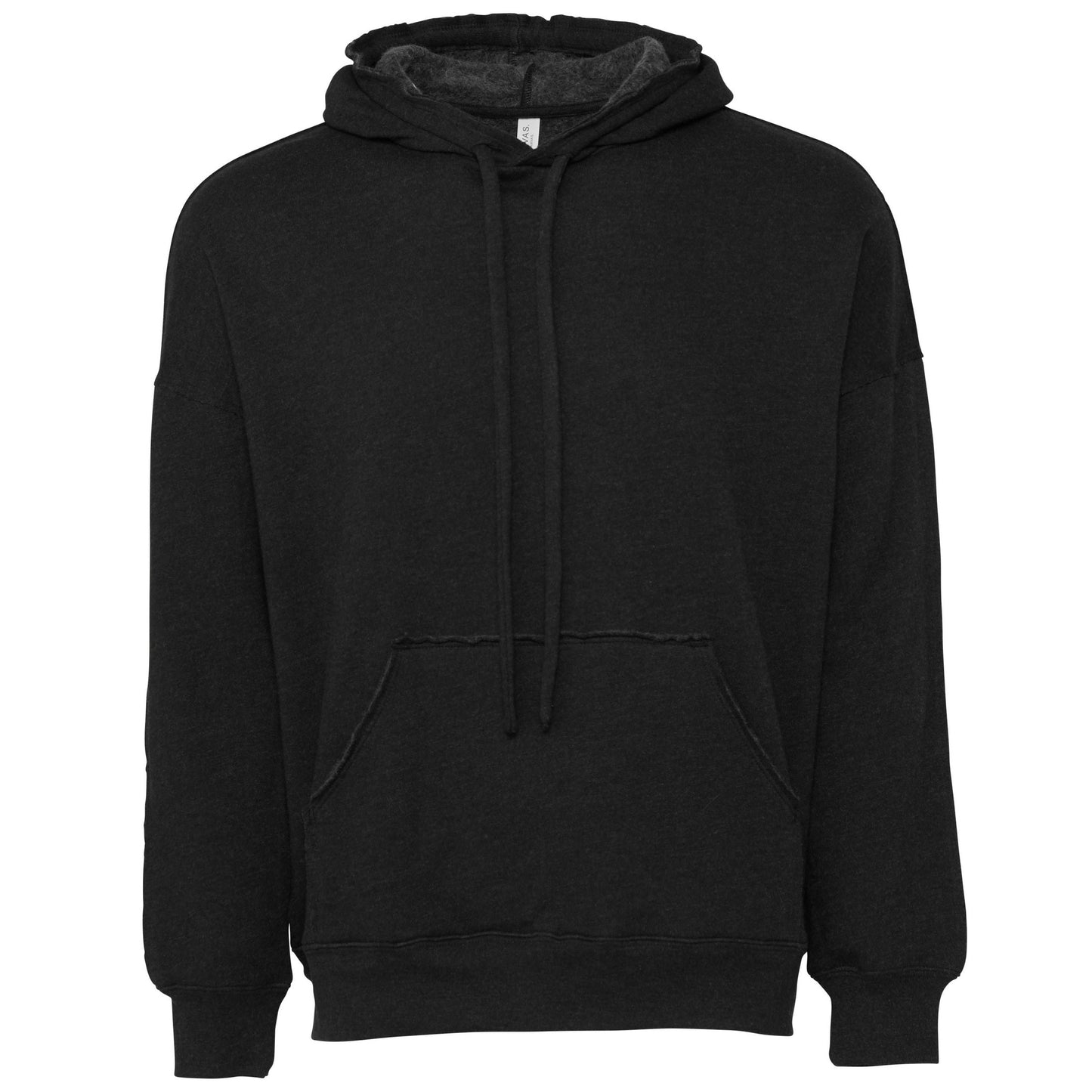 Bella Canvas Unisex Raw-Seam Hoodie Oversized Fit Kangaroo Pocket Soft Fleece