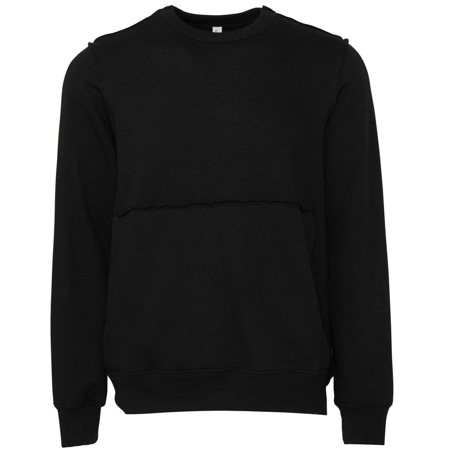 Bella Canvas Unisex Raw-Seam Crew Pullover Oversized Kangaroo Pocket Fleece